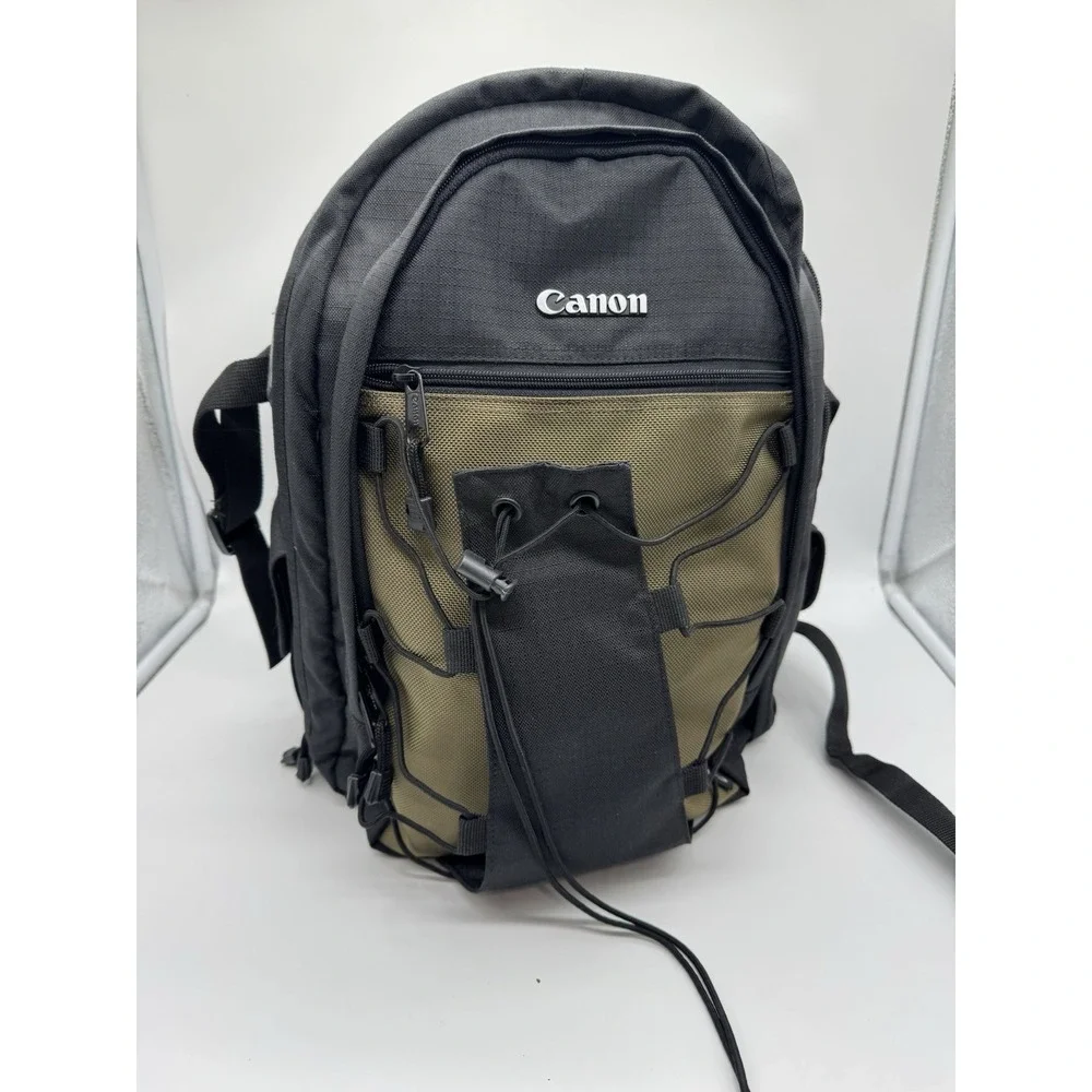 Canon Deluxe Photo Backpack 200EG Black Olive Green Camera Bag for DSLR Lenses